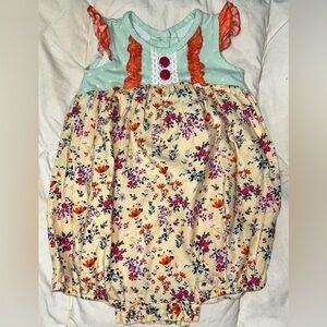RicRac and Ruffles floral print bubble sz 12 months EUC smoke free home